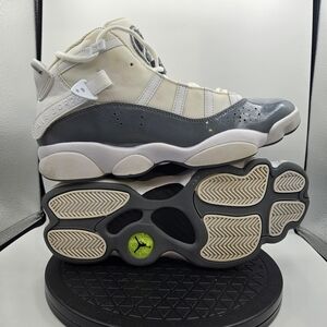 Air Jordan High-Top Sneakers in Gray and Cream